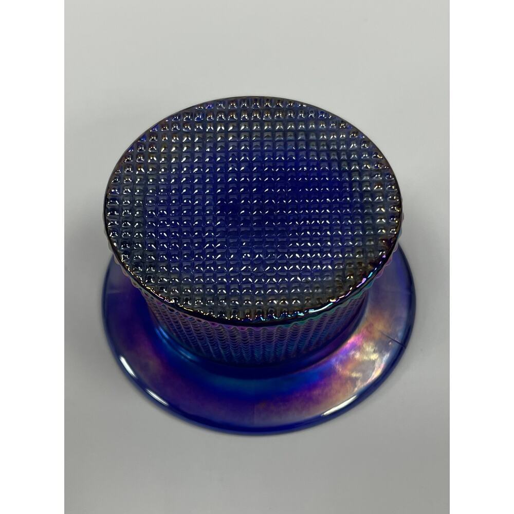 Iridescent Cobalt Blue Glass Top Hat Toothpick Holder. KK85 - Picture 3 of 6